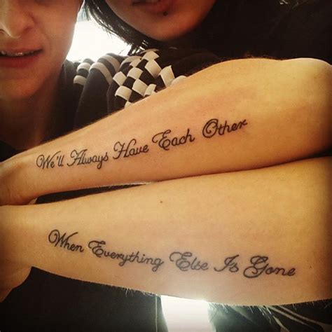 This flower tattoo represents a strong connection between two very close sisters. . Brother and sister tattoos quotes